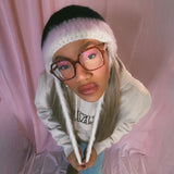 1 OF 1 Black, Pink and Ivory Bonnet