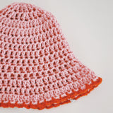 1 OF 1 Pink and Orange Crochet Hat