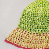1 OF 1 Green, Pink Crochet Hat