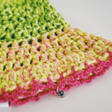 1 OF 1 Green, Pink Crochet Hat