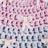 1 OF 1 Pink and Blue round Crochet Hat