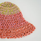 1 OF 1 Green, Pink and Orange Crochet Hat