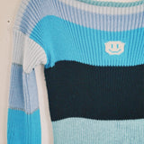 SAMPLE Mixed Blue Maxi boat neck dress