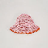 1 OF 1 Pink and Orange Crochet Hat