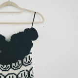 Black and White Smiley Tube Strap Dress: short