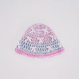 1 OF 1 Pink and Blue round Crochet Hat