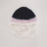 1 OF 1 Black, Pink and Ivory Bonnet