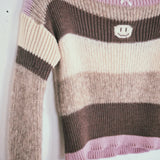 1 OF 1 Brown Multicoloured boat neck Top