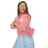 Mini Curvy Arch Bag with CrossBody Strap - Cherry Tart