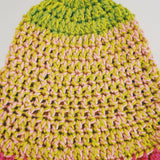 1 OF 1 Pink and Green Crochet Hat