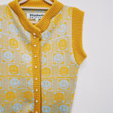 Checkerboard Smiley Cardigan Vest