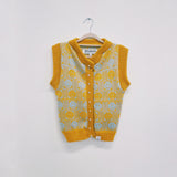 Checkerboard Smiley Cardigan Vest