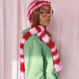 1 OF 1 Pink and Red Scarf