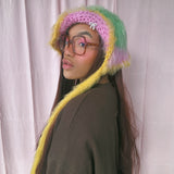 1 OF 1 Green, Pink and Yellow Floppy Bonnet