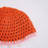 1 OF 1 Orange and Pink Crown Crochet Hat