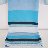 SAMPLE Mixed Blue Maxi boat neck dress