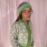 Susannah, Smiley and Friend Cardigan with Zipper: Green