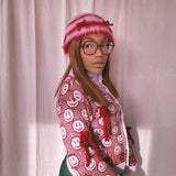 Susannah Smiley Cardigan with knitted Bows: Red