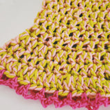 1 OF 1 Pink and Green Crochet Hat