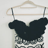 Black and White Smiley Tube Strap Dress: short