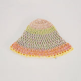 1 OF 1 Green, Pink and Orange Crochet Hat