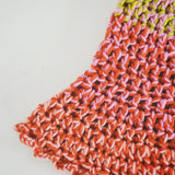 1 OF 1 Green, Pink and Orange Crochet Hat