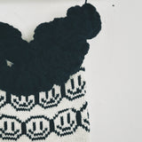 Black and White Smiley Tube Strap Dress: short