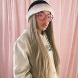 1 OF 1 Black, Pink and Ivory Hat