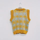 Checkerboard Smiley Cardigan Vest