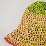 1 OF 1 Pink and Green Crochet Hat