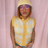 (Brand New) Checkerboard Smiley Cardigan Vest - MADE TO ORDER