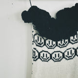 Black and White Smiley Tube Strap Dress: short