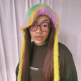 1 OF 1 Green, Pink and Yellow Floppy Bonnet