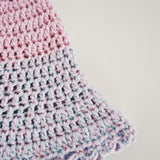 1 OF 1 Pink and Blue Crochet Hat