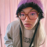 1 OF 1 Pink, Purple and Black Bonnet