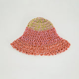 1 OF 1 Green, Pink and Orange Crochet Hat