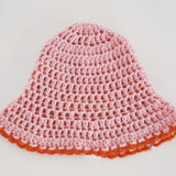 1 OF 1 Pink and Orange Crochet Hat
