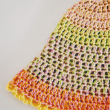 1 OF 1 Green, Pink and Orange Crochet Hat