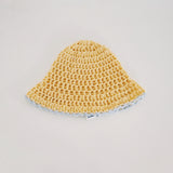 1 OF 1 Yellow and Blue Crochet Hat