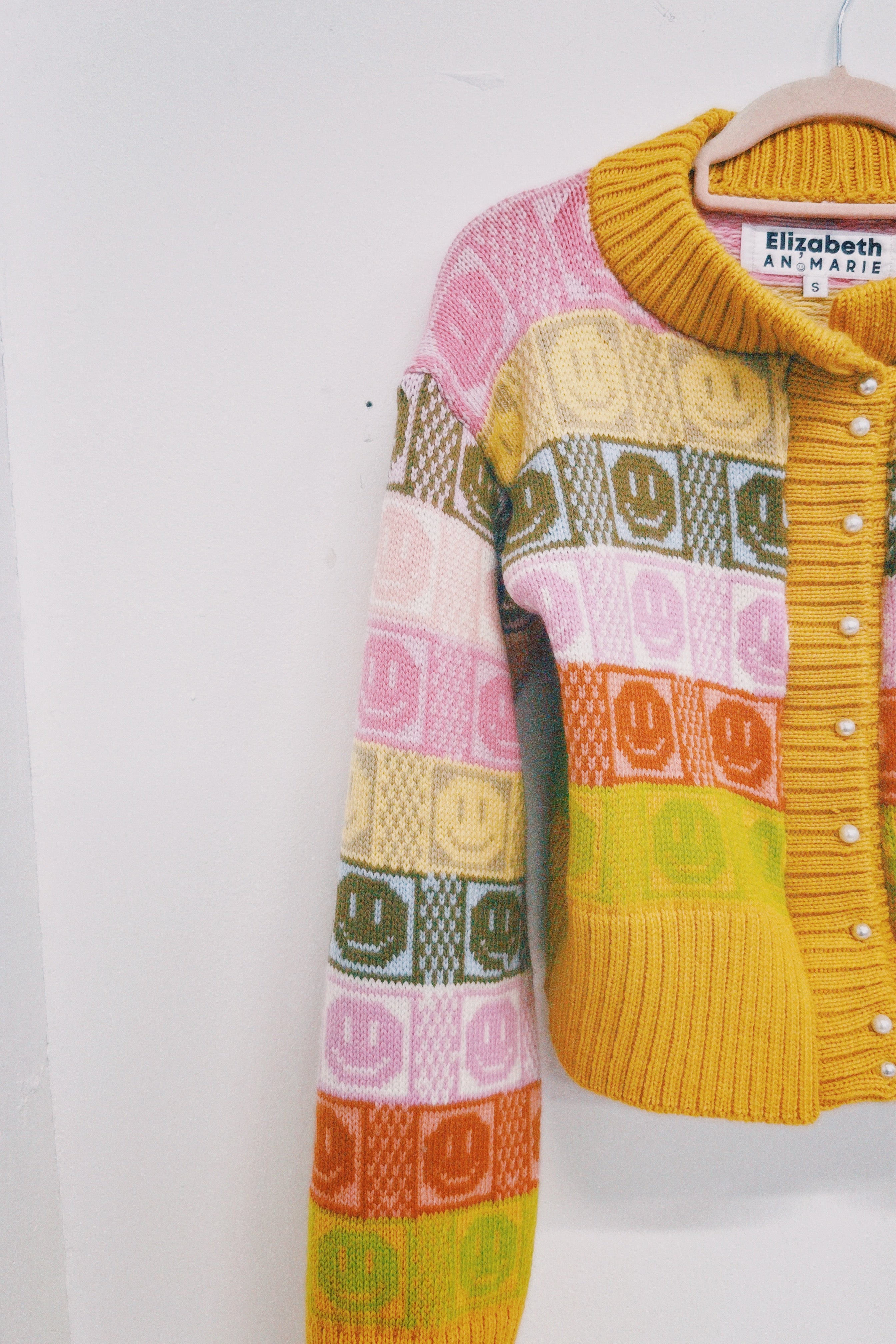 Multicolour Checkerboard Smiley Cardigan