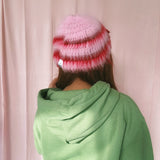 1 OF 1 Pink and Red Crochet Hat