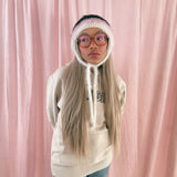 1 OF 1 Black, Pink and Ivory Bonnet