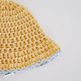 1 OF 1 Yellow and Blue Crochet Hat