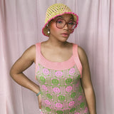 Checkerboard Smiley Mini Dress