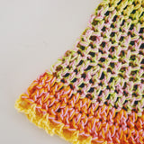1 OF 1 Green, Pink and Orange Crochet Hat