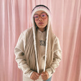 1 OF 1 Black, Pink and Ivory Bonnet