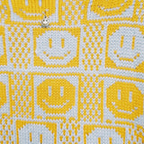 Checkerboard Smiley Cardigan Vest