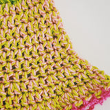 1 OF 1 Pink and Green Crochet Hat