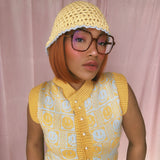 (Brand New) Checkerboard Smiley Cardigan Vest - MADE TO ORDER