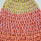 1 OF 1 Green, Pink and Orange Crochet Hat